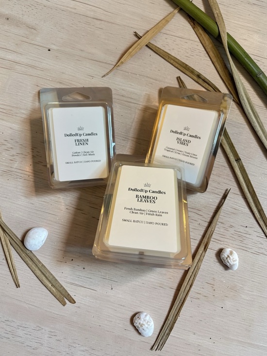 Handmade Other - Coastal Breeze Wax Melt Trio | Fresh Linen, Bamboo Leaves & Island Vibes